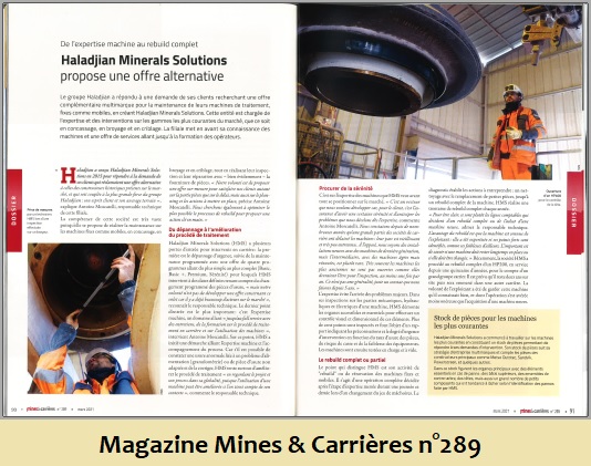 Haladjian Minerals Solutions dans le Magazine Mines et Carrières n°289 – 2021